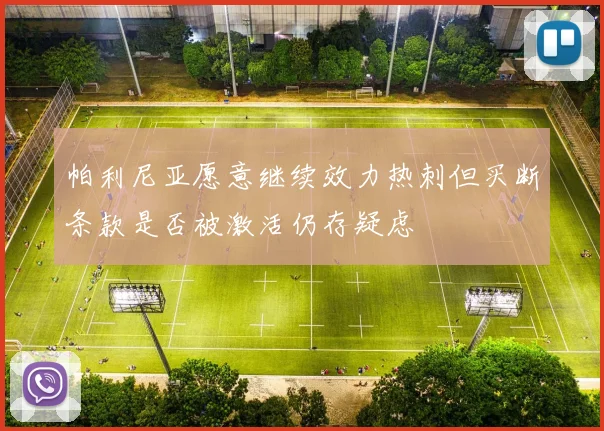 帕利尼亚愿意继续效力热刺但买断条款是否被激活仍存疑虑